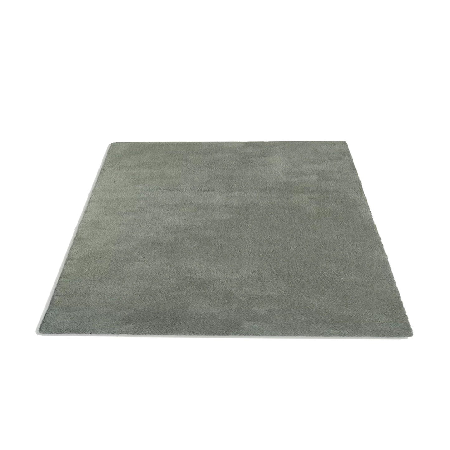 Grey Green | Solid Color - Handcrafted Rug/Carpet | Pure New Zealand Wool | Hand Tufted | High Pile | High Density | Yarn Dyed-2